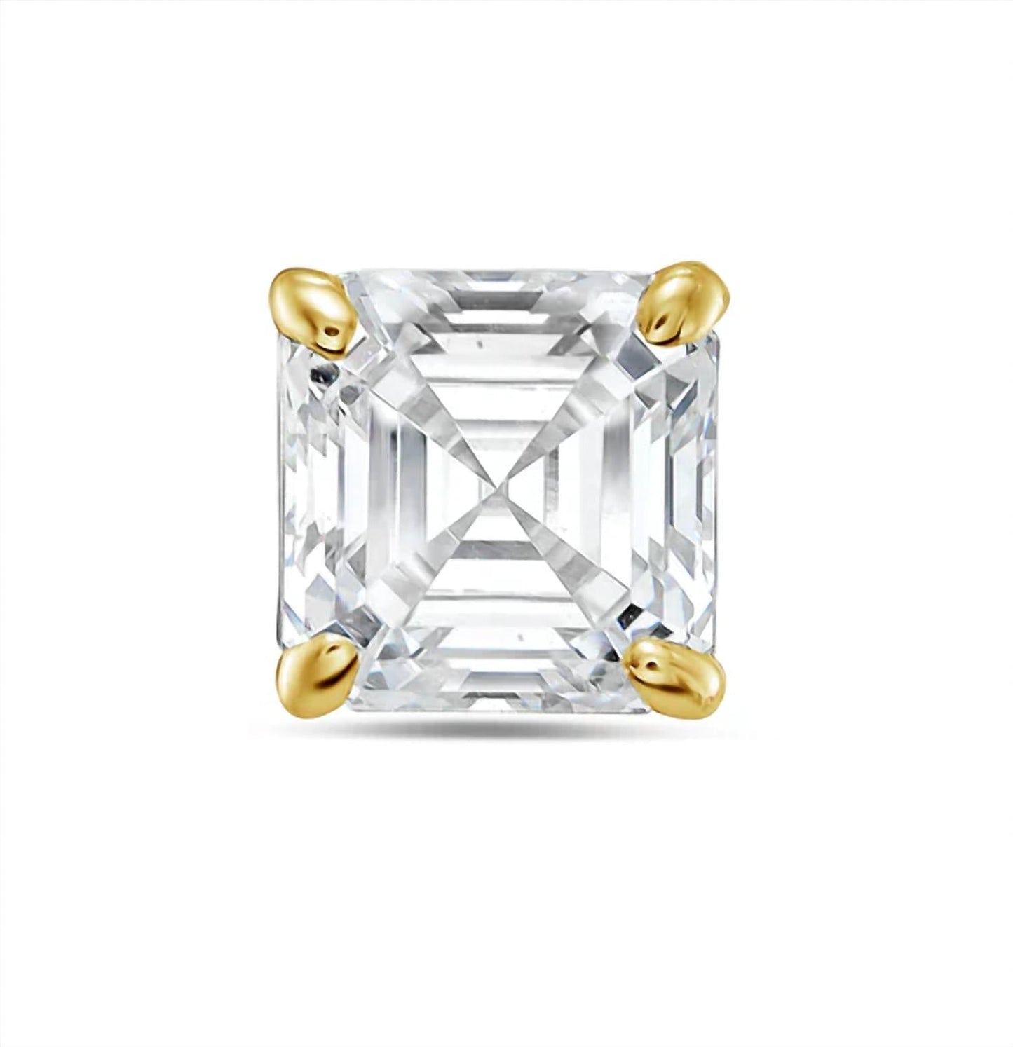 Diana M Jewels - 6.00 Cts Lab Grown Asscher Cut Stud Earrings