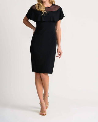 Joseph Ribkoff - Sheer Neckline Midi Dress