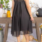 Karen T Design - Sleeveless A-line Midi Dress With Floral Detail