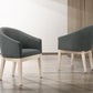 Neroli Set of 2 Gray Fabric Barrel Accent Chairs