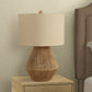 Transitional Rope Table Lamp with Beige Linen Shade