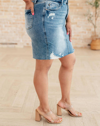 Judy Blue - High Rise Rigid Magic Denim Skirt