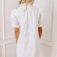 Entro - Floral Embroidered Button Down Dress