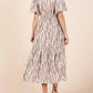 Geegee - Zebra Print Tiered Midi Dress