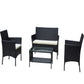 4 PC Rattan Patio Furniture Set Outdoor Cushioned Wicker Sofa