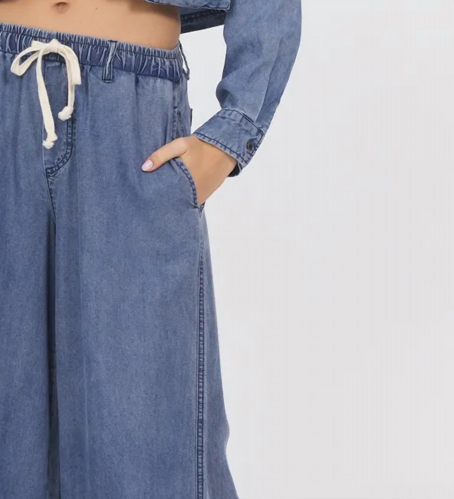 Vintage Havana - Denim Delight Wide Leg Pant