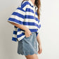 Buttermelon - Striped Oversized Polo Shirt