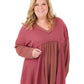 Andree By Unit - Long Sleeve V Neck Tunic Top