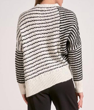 Elan - Asymmetrical-striped Sweater