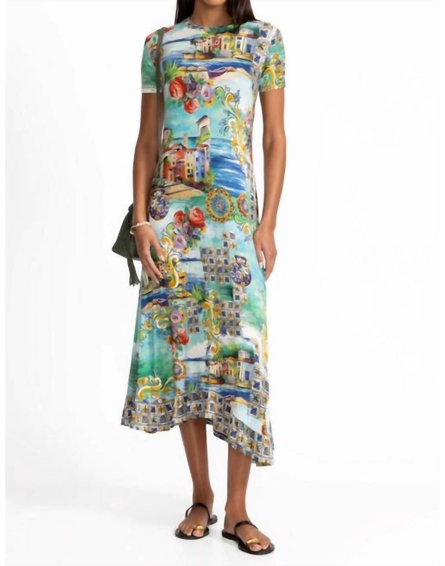 Johnny Was - JANIE FAVORITE ASYMMETRIC HEM SHORT SLEEVE DRESS