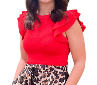 Ee:Some - Graced With Ruffles Sleeveless Top