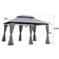 13x10 Ft Outdoor Patio Gazebo Canopy Tent with Ventilated Double Roof and Side Wall