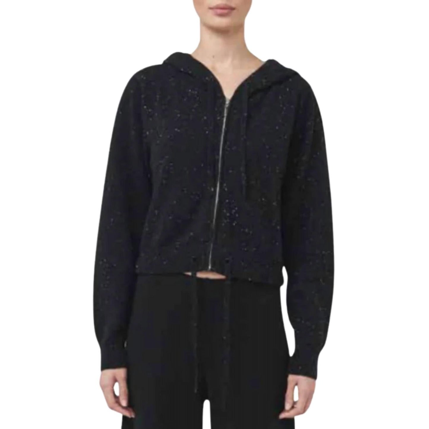 Brodie Cashmere - EASTON CROP ZIP HOODIE
