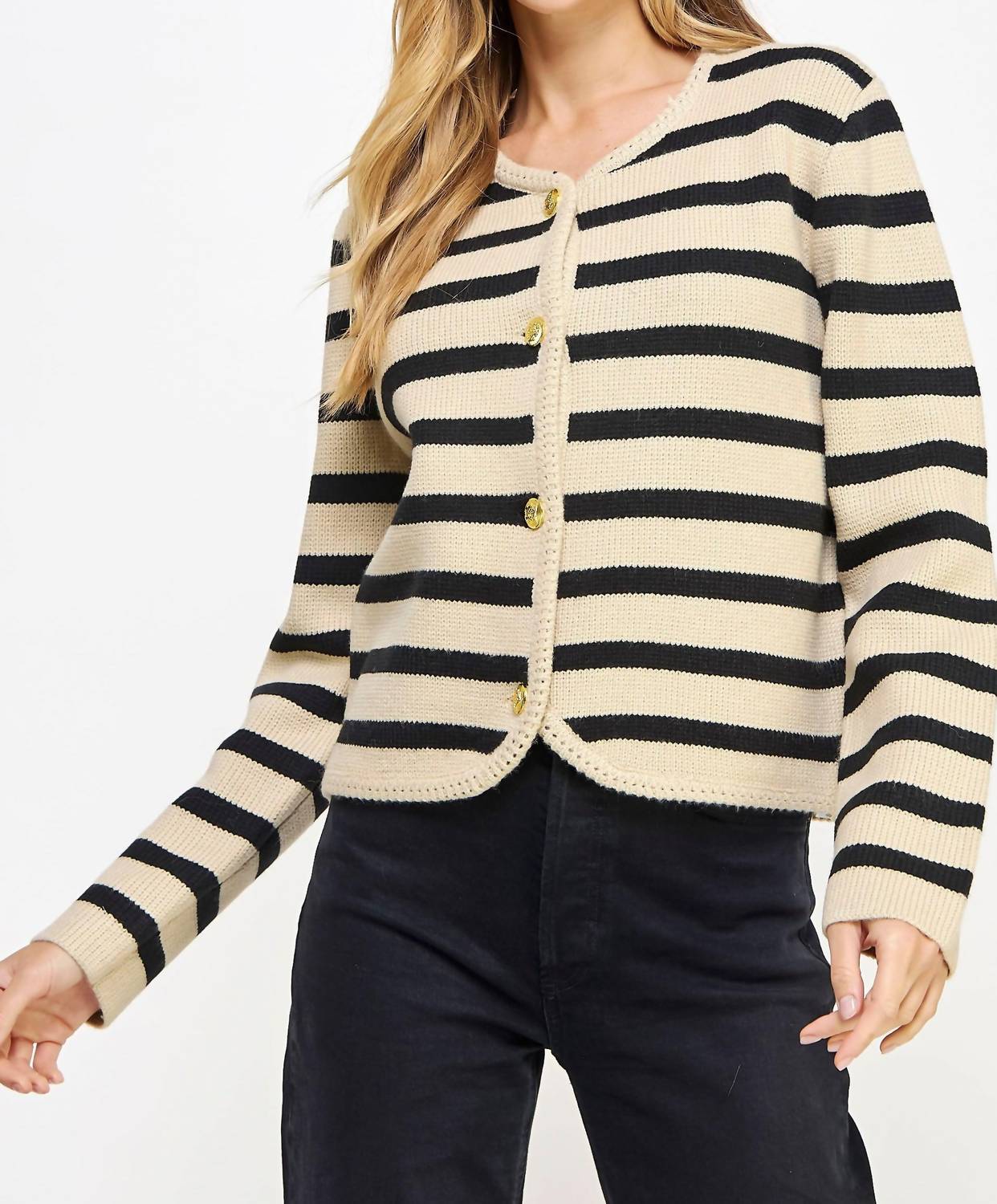 61 Jane - Women's Striped Knit Cardigan