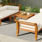 6 Piece Acacia Wood Outdoor Modular Sectional with Daybed and Tea Table