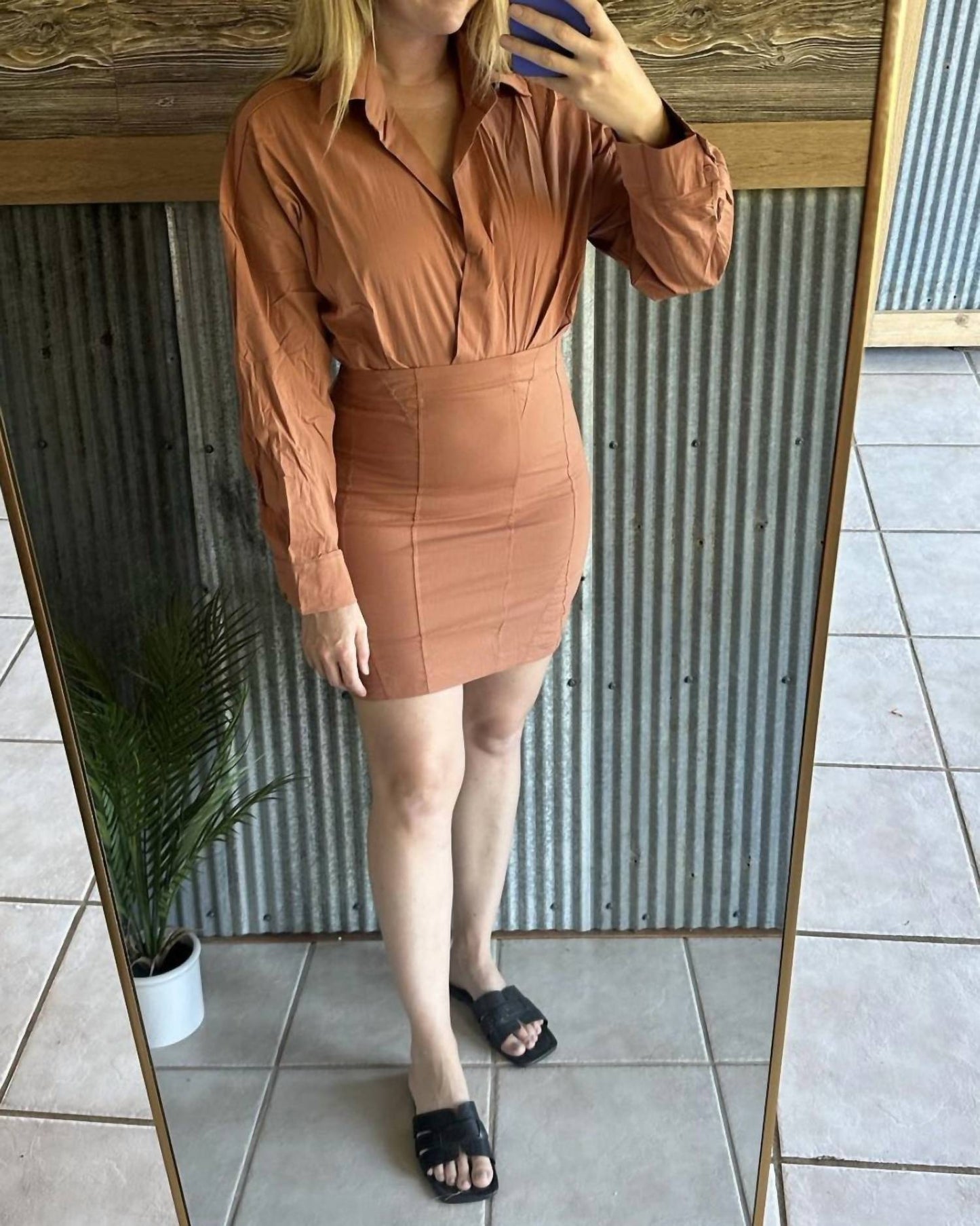 &Merci - Collared Shirt Dress
