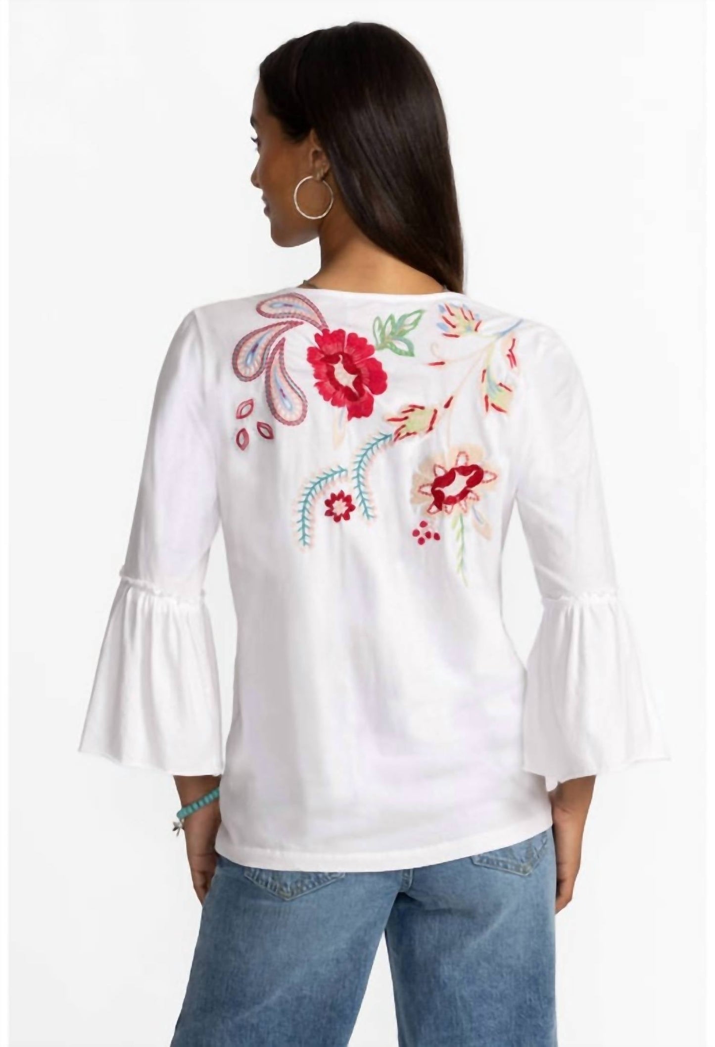 Johnny Was - RUFFLE SLEEVE T‑SHIRT FREYDE