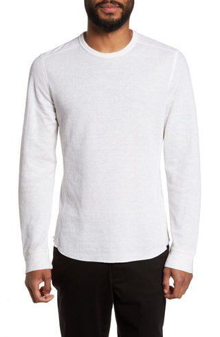Men's Vince White Double Knit Long Sleeve T-Shirt - X Large