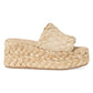 Loeffler Randall - Women's Natural Aaron Platform Raffia Mules