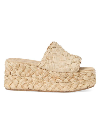 Loeffler Randall - Women's Natural Aaron Platform Raffia Mules