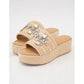Soda - Women's Rhinestone Raffia Platform Sandals