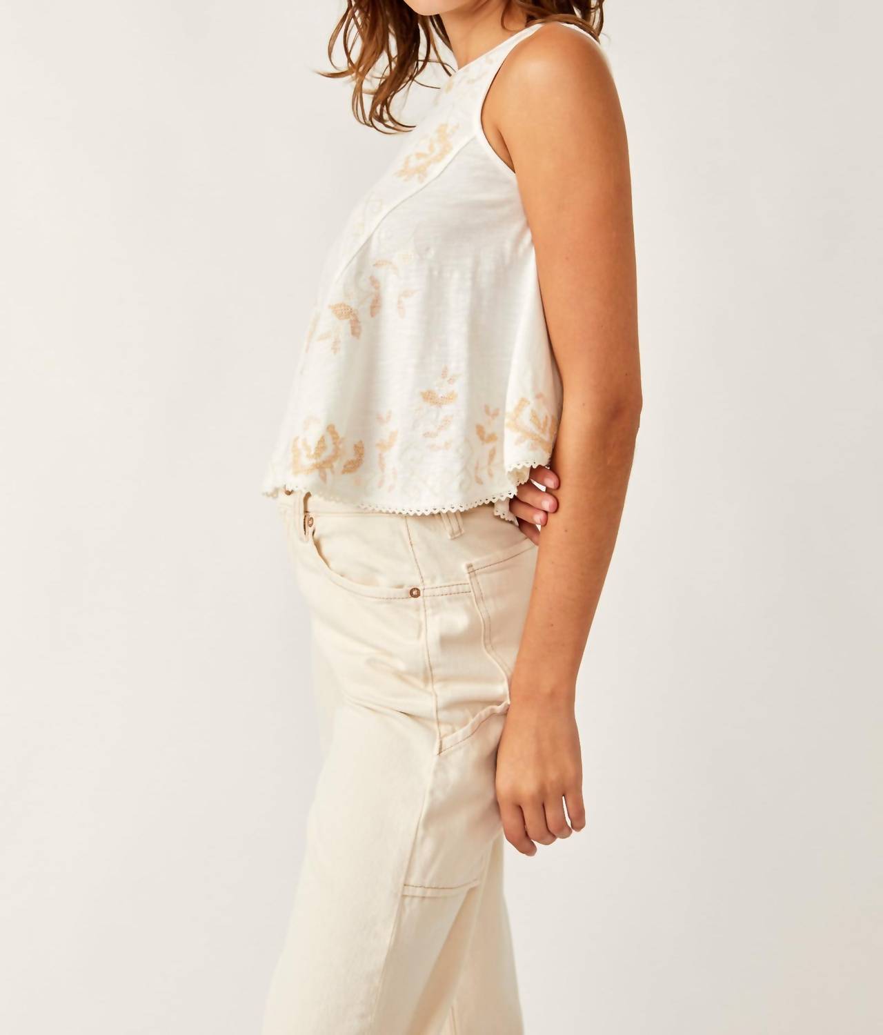 Free People - FUN AND FLIRTY EMBROIDERY TOP