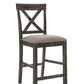 Martha II Weathered Counter Height Chair Set of 2 - Gray / Tan
