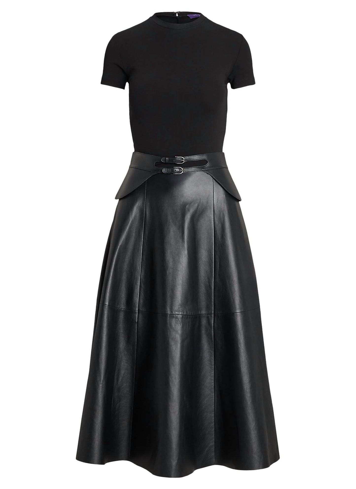 Ralph Lauren - Sydney Jersey and Lambskin Day Dress