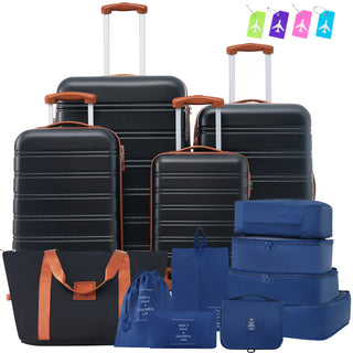 Expandable Hardshell 4-Piece  Luggage Set — (16", 20", 24", 28") Black