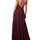 Jasmine Bridal - Charlotte Chiffon Long Bridesmaid Dress with Halter Neckline
