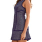 Entro - Tracy Piping Detail Front Zipper Tweed Sleeveless Dress