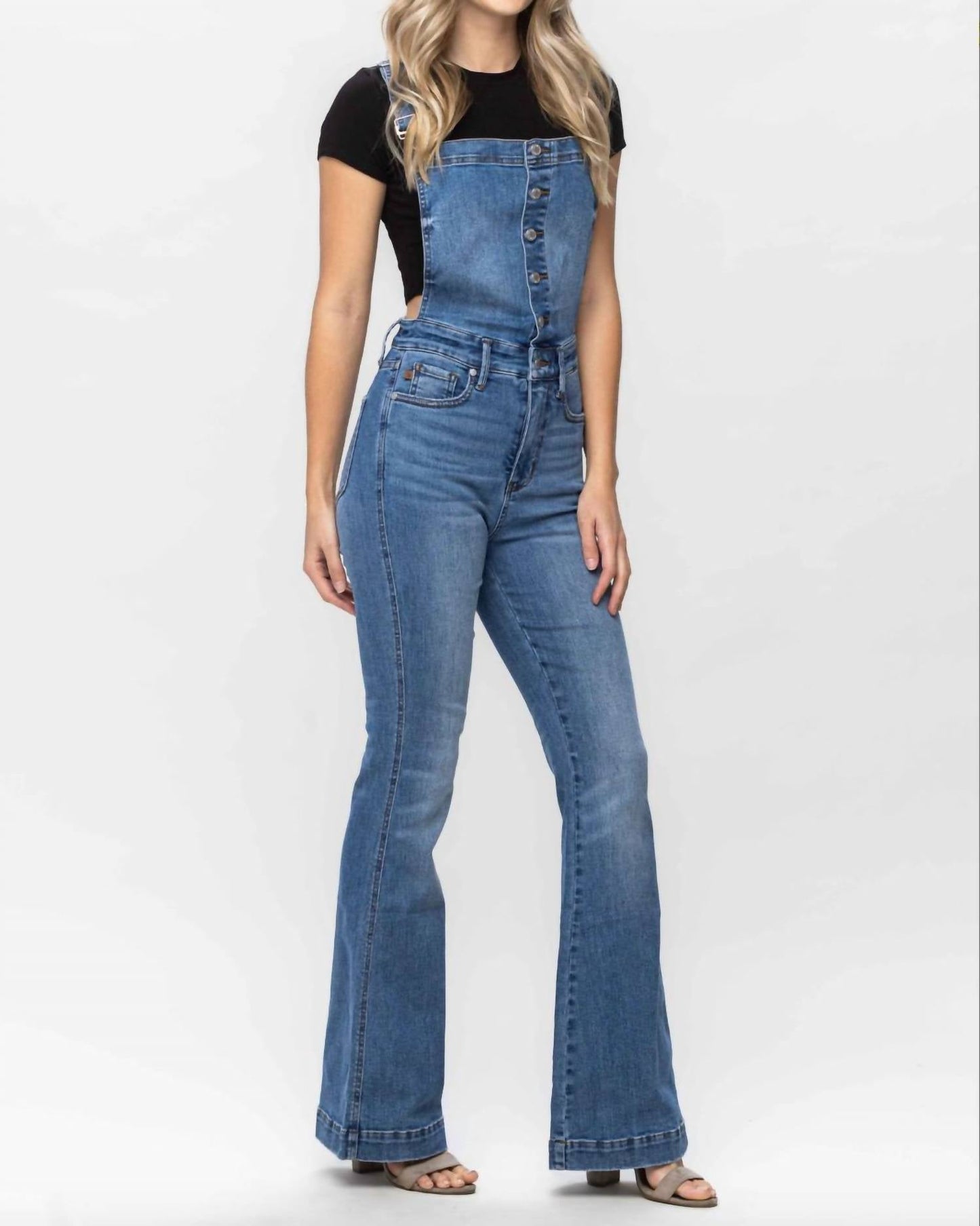 Judy Blue - Tummy Control Overall Flare Jeans