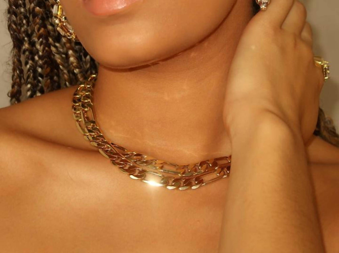 Drae Collection - Women's Thick Figaro Necklace