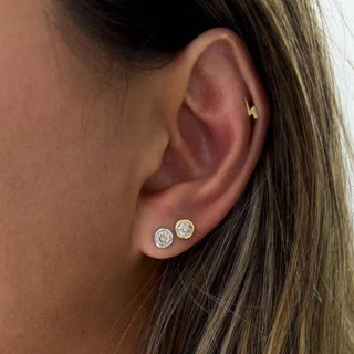 Diana M Jewels - 0.50 Cts Bezel Diamond Stud Earrings