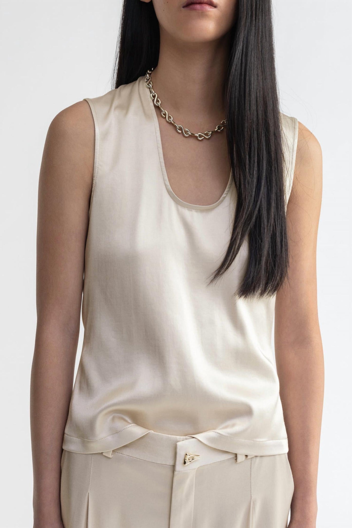 Aeron - Tutu Scoop-neck Satin Top