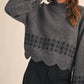 &Merci - Scalloped Mock Neck Sweater