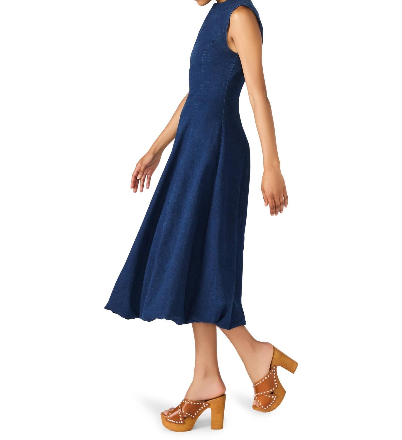 Steve Madden - Talasyn Bubble Hem Denim Midi Dress