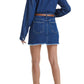 Bayeas - Resa Long Sleeve Fray Hem Denim Mini Shirtdress