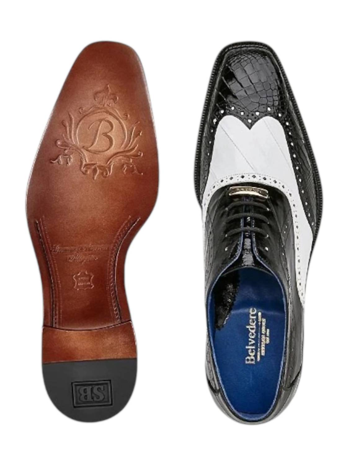 Belvedere - Men's Varo Alligator And Eel Oxford Shoes