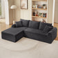 Modular Sectional With Arched Armrests, Includes 3 Back Cushions & 2 Throw Pillows