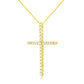 10K Yellow Gold 3.00 cttw Round-Cut Diamond Cross 18" Pendant Necklace (J-K Color, I1-I2 Clarity)