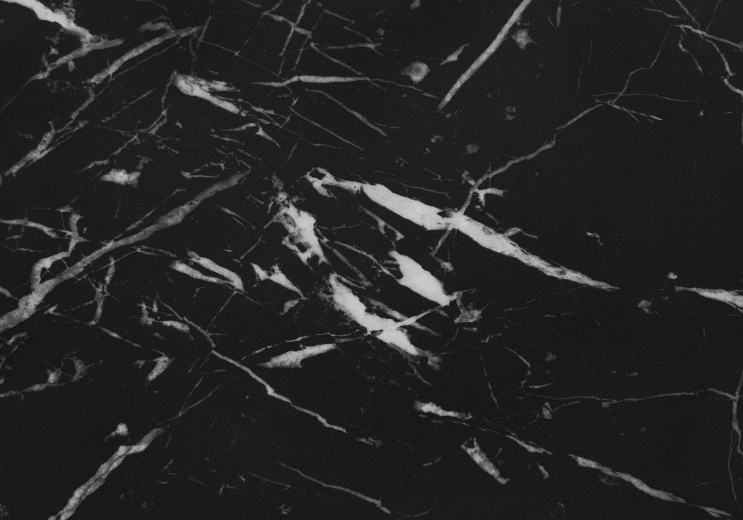 Accent Table, C-Shaped, Marble Look Modern Design - Black