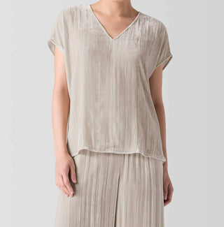 Eileen Fisher - Crushed Velvet V-neck Square Top