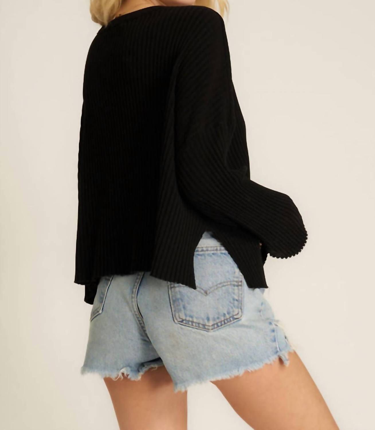 Project Social T - Getaway Notch Neck Sweater Rib Pullover
