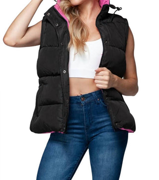 Snobbish - Hooded Vest With Snap And Zip Closure