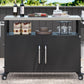 K&K 54.5 Inch Outdoor Kitchen Island with Stainless Steel Tabletop