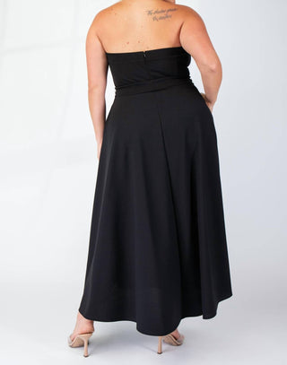 The Curve La - Plus Size Knit Tube Maxi Dress With Self Belt