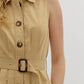 Entro - Belted Pleated Skirt & Pockets Dress