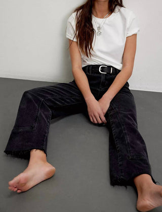 Free People - Risk Taker Mid Rise Straight Jeans