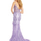 Jovani - Corset Bodice Feather Skirt Dress